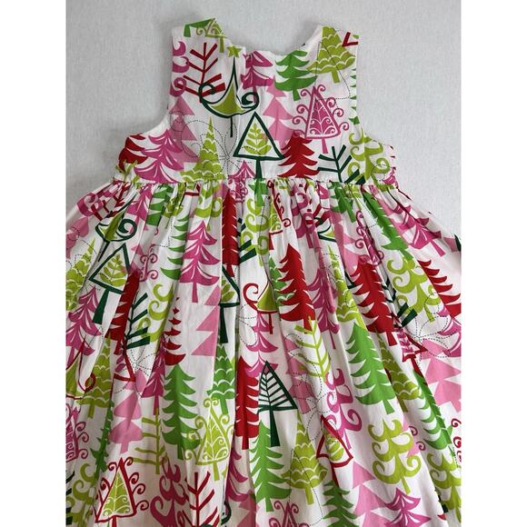 Jelly The Pug Christmas Tree Dress Girls Size 6 Smocked Layered Flowy Christmas - Picture 11 of 12
